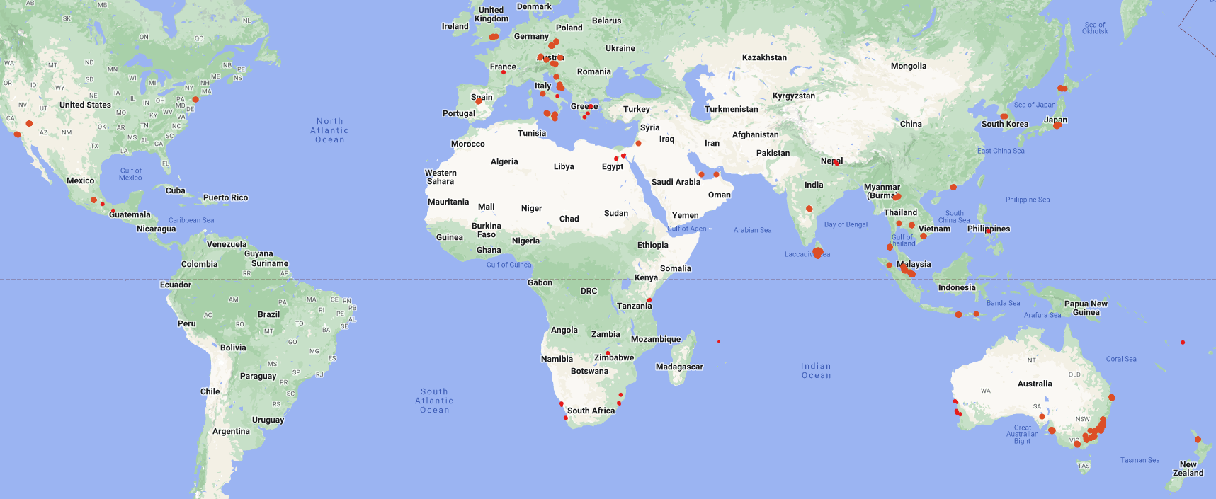 Google Location History heatmap.